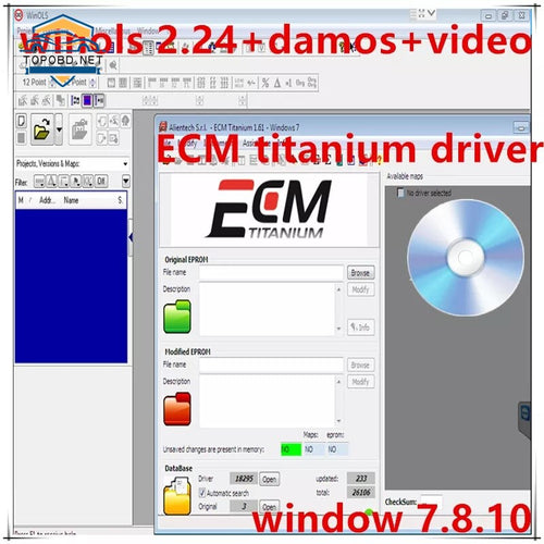 2021 Hot Selling Winols 2.24+ Ecm Titanium 26000+ Unlock Patch+ Damos Files+ Video + User Manual Drivers